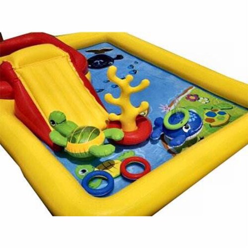 Intex 100 x 77 x 31 Inch Inflatable Play Center Swimming Pool + Games (2 Pack) Perspective: back