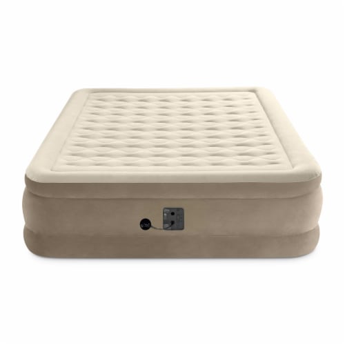 Intex Ultra Plush Fiber-Tech Airbed Elevated Air Mattress & Built-In Pump, Queen Perspective: back