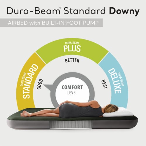 Intex Dura-Beam Standard Series Downy Airbed with Built-In Foot Pump, Twin Size Perspective: back