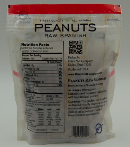 Hines Nut Company Spanish Peanuts Perspective: back