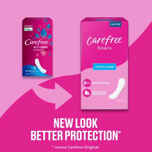 Carefree Panty Liners Extra Long Wrapped Unscented Perspective: back
