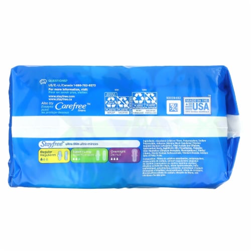 Stayfree™ Ultra Thin Pads With Wings Super Long Unscented Perspective: back