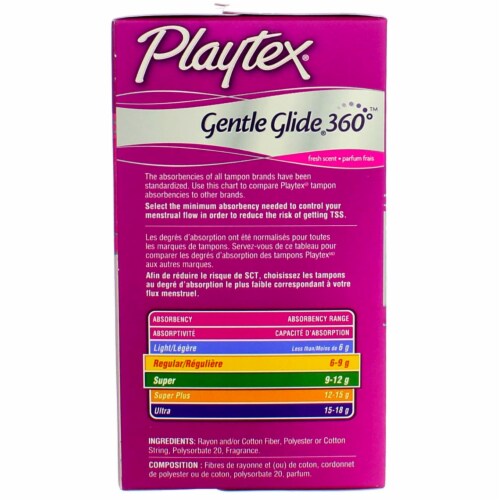 Playtex® Simply Gentle Glide 360 Lightly Scented Regular & Super Absorbency Tampons Multi-Pack Perspective: back