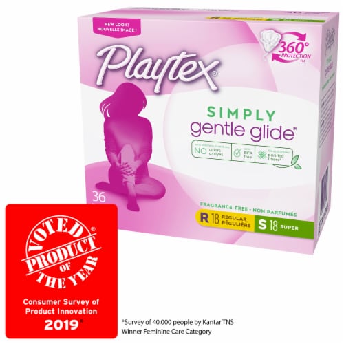 Playtex® Simply Gentle Glide Regular & Super Absorbency Tampons Perspective: back