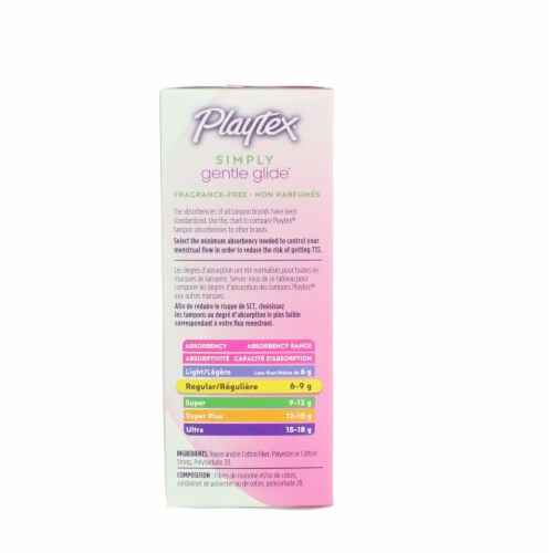 Playtex Gentle Glide Regular Unscented Tampons Perspective: back