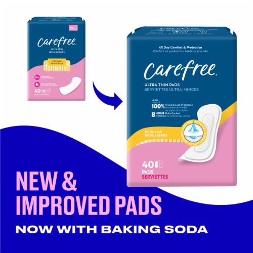 Carefree® Ultra Thin Pads Regular Absorbency Unscented Perspective: back