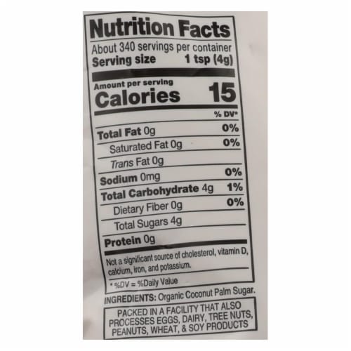 Madhava Organic Unrefined Coconut Sugar Perspective: back