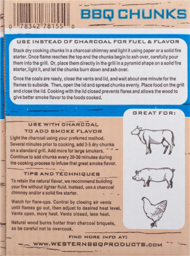Western Premium BBQ Products Western Hickory BBQ Cooking Chunks Perspective: back