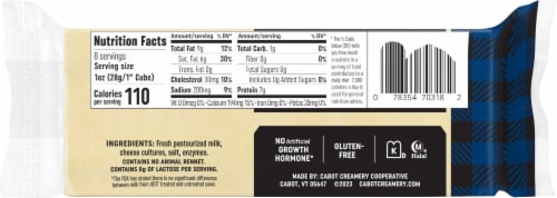 Cabot Creamery Vermont Extra Sharp Cheddar Cheese Block Perspective: back