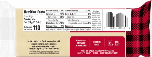 Cabot® Vermont Seriously Sharp Cheddar Block Cheese Perspective: back