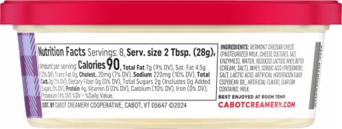 Cabot Horseradish Spreadable Cheddar Cheese Perspective: back