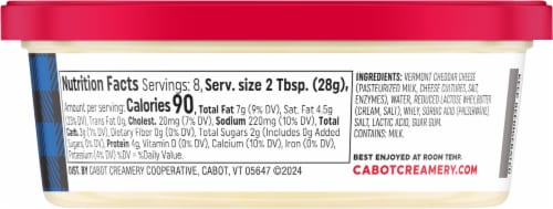 Cabot™ Extra Sharp Cheddar Spread Perspective: back