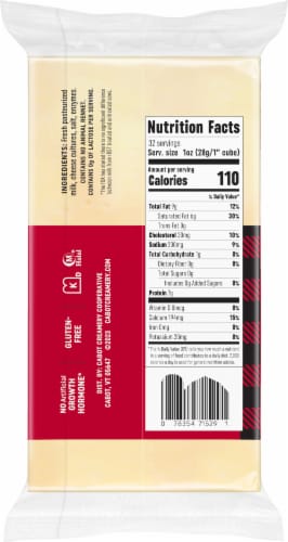 Cabot® Seriously Sharp Cheddar Block Cheese Perspective: back