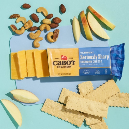 Cabot Creamery Seriously Sharp Yellow Cheddar Cheese Block Perspective: back