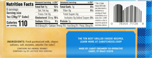 Cabot® Seriously Sharp Cheddar Cheese Perspective: back