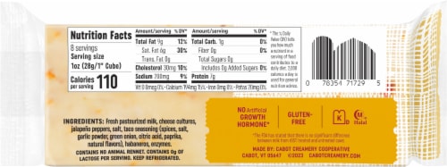 Cabot® Habanero Cheddar Block Cheese Perspective: back