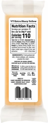 Cabot® Extra Sharp Yellow Cheddar Cheese - 8 Ounce Perspective: back