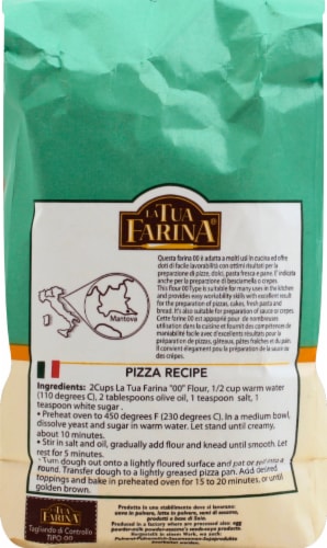 La Tua Farina Soft Wheat Pizza Flour Perspective: back