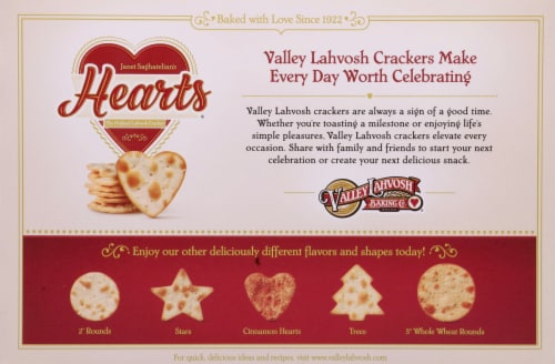 Valley Lahvosh Original Hearts Cracker Bread Perspective: back