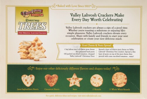 Valley Lahvosh Baking Co Christmas Tree Crackers Perspective: back
