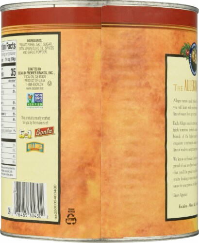 Allegro™ Classic Italian Pizza Sauce Perspective: back