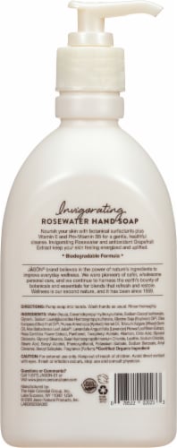 Jason Invigorating Rosewater Liquid Hand Soap Perspective: back