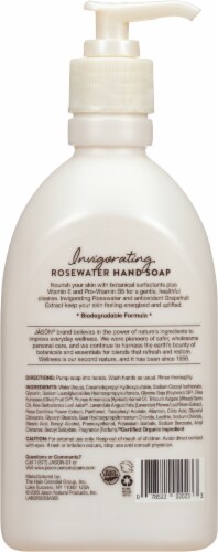 Jason Invigorating Rosewater Liquid Hand Soap Perspective: back