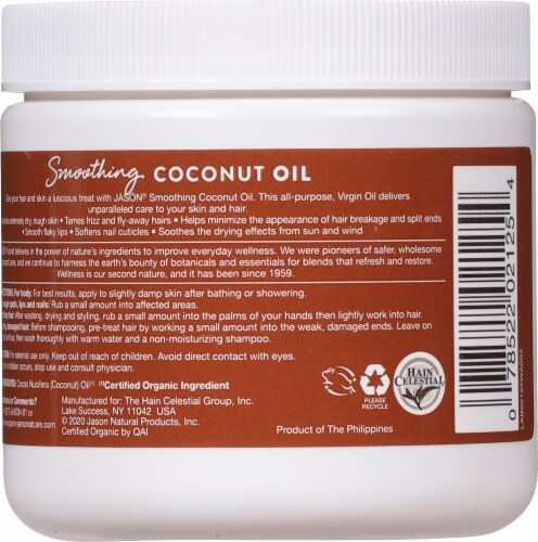 Jason® Smoothing Unrefined Coconut Oil Perspective: back