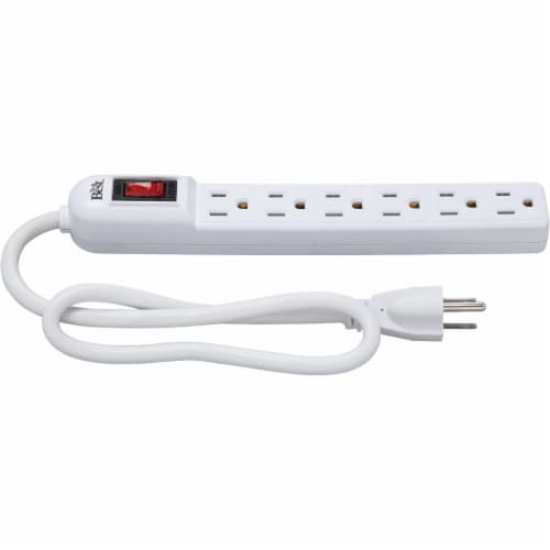 Do it Best 6-Outlet White Power Strip with 2 Ft. Cord LTS-6 Perspective: back