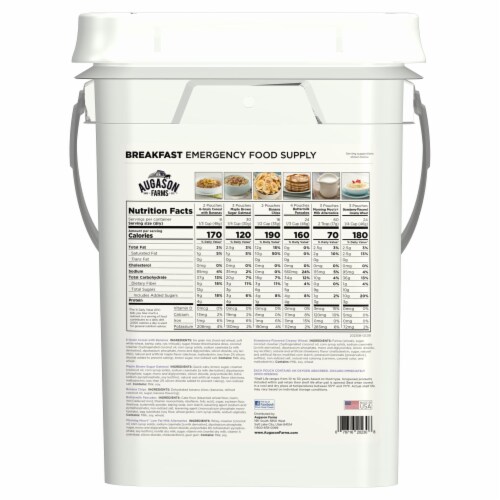 Augason Farms® Breakfast Variety Emergency Food Supply Perspective: back