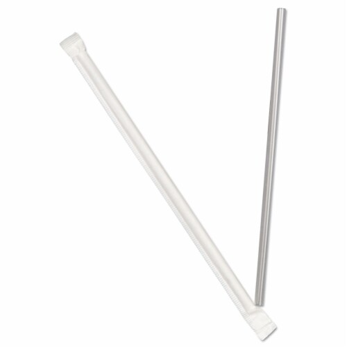 Dixie Wrapped Plastic Straws 7.75 Clear 500/Carton (JW74) 563797 Perspective: back