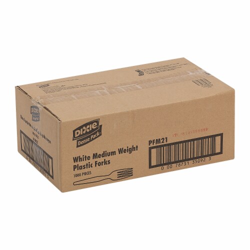 Dixie Plastic Cutlery Medium Weight Forks - White Perspective: back
