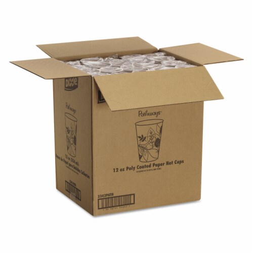 Dixie® Pathways Paper Hot Cups, 12 Oz, 50/pack 2342PATH Perspective: back