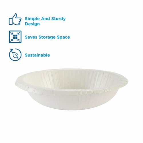 Dixie Basic Paper Dinnerware Bowls White 12 oz 125/Pack DBB12WPK Perspective: back