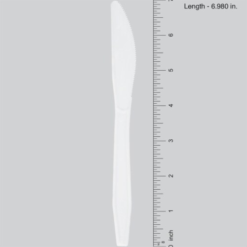 Member's Mark Plastic Knives, Heavyweight, White (600 Count) Perspective: back