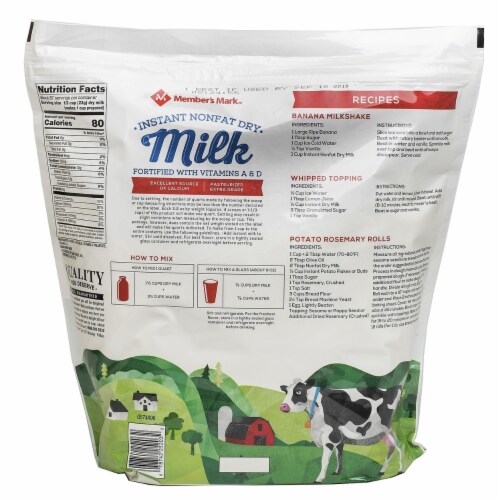 Member's Mark Non-Fat Instant Dry Milk (70.4 Ounce) Perspective: back