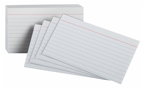 Oxford® Ruled Index Cards - White Perspective: back