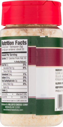 Miller's® Parmesan Grated Cheese Perspective: back