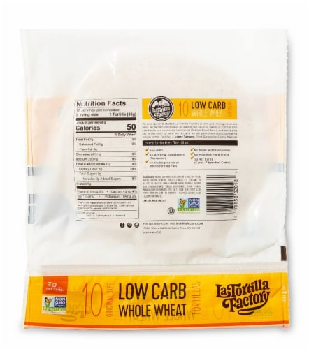 La Tortilla Factory Low Carb Whole Wheat Tortilla Factorys Perspective: back