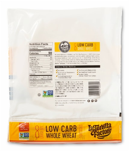 La Tortilla Factory® Large Low Carb Whole Wheat Tortillas Perspective: back