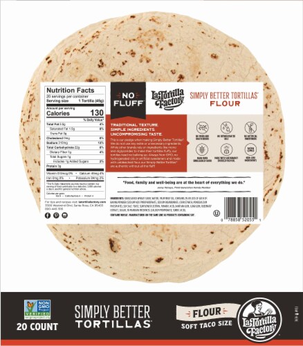 La Tortilla Factory® Simply Better Flour Soft Taco Tortillas Perspective: back