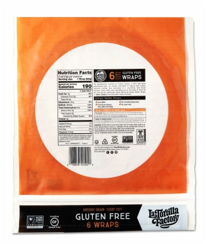 La Tortilla Factory Gluten Free Wraps Perspective: back