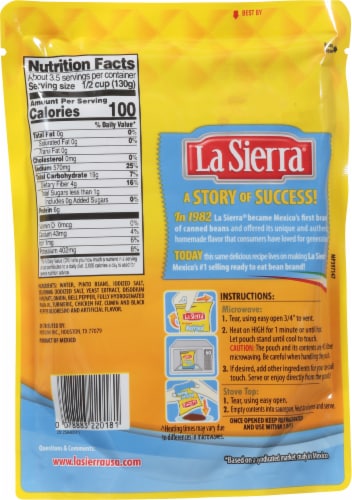 La Sierra® Fat Free Refried Pinto Beans Pouch Perspective: back