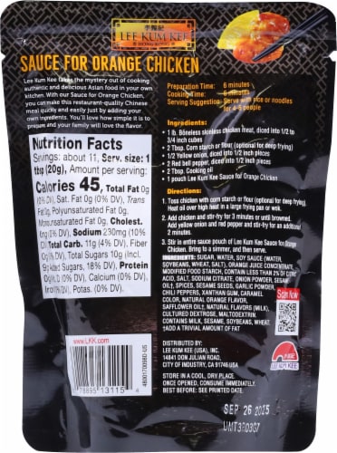 Lee Kum Kee Mandarin Orange Chicken Sauce Perspective: back