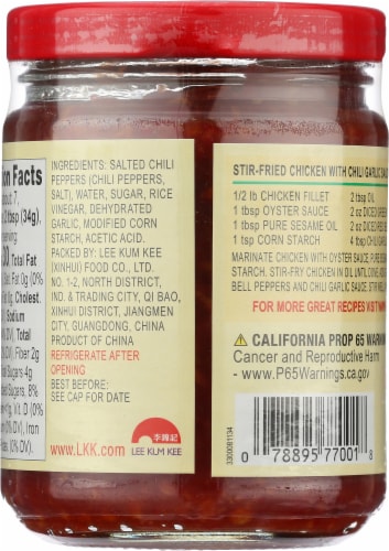 Lee Kum Kee Chili Garlic Sauce Perspective: back