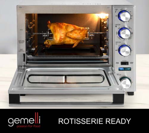 Gemelli Home Oven, Professional Grade Convection Oven with Built-In Rotisserie Perspective: back