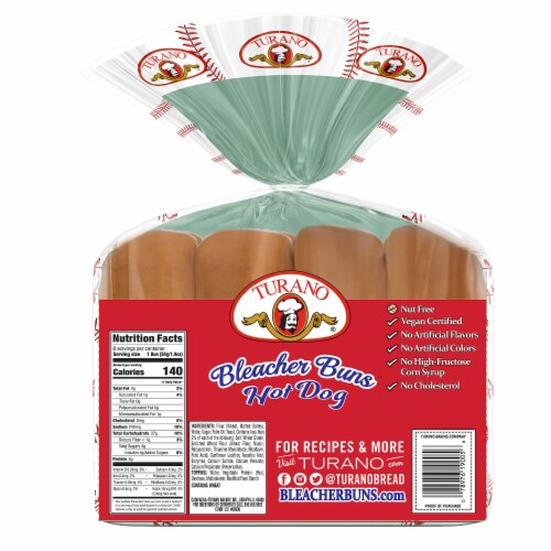 Turano® Plain Hot Dog Buns Perspective: back