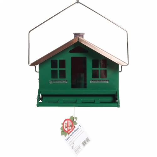Perky-Pet Squirrel-Be-Gone Green Metal 12 Lb. Capacity Bird Feeder 339 Perspective: back