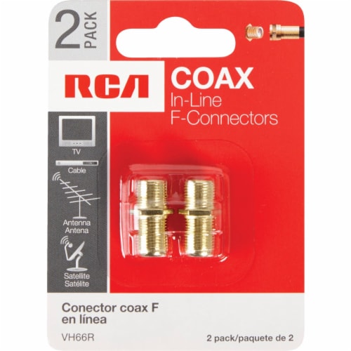 RCA In-Line Feed-Through Coax Connector (2-Pack) VH66R Perspective: back