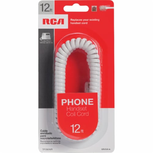 RCA 12 Ft. White Phone Cord TP280WR Perspective: back